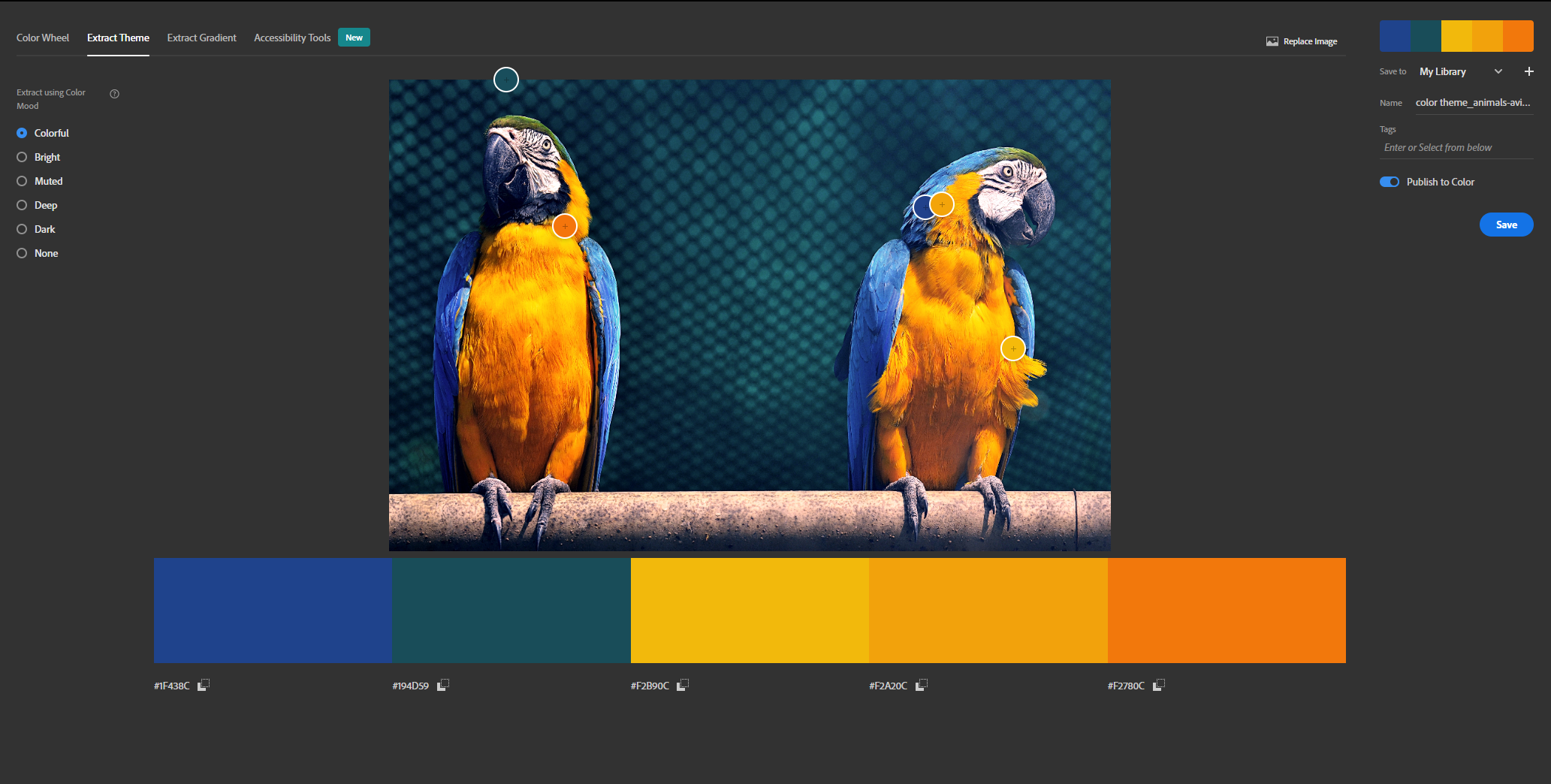 extract theme adobe color cc